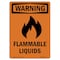 Signmission Safety Sign, OSHA WARNING, 10" Height, Flammable Liquids, Portrait OS-WS-D-710-V-13193 - alternate 1
